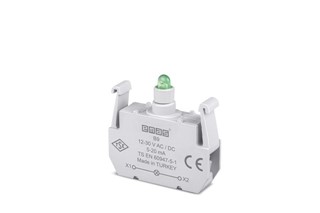Yedek LED'li 12-30V AC/DC Yeşil Sinyal Blok